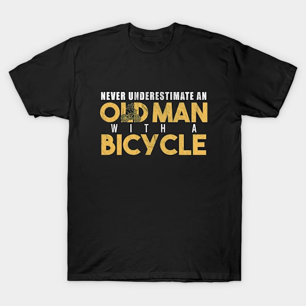 Old Man Bicycle T-Shirt by Cooldruck